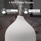 Essential Oil Diffuser Aromatherapy Diffuser - 100ml Ceramic Ultrasonic Cool Mist Aroma Diffuser, Whisper Quiet with Waterless Auto Shut-Off, 4 Timer Setting &7 Colors Night Light for Home Office