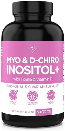 Premium Inositol Supplement - Myo-Inositol and D-Chiro Inositol Plus Folate and Vitamin D - Ideal 40:1 Ratio - Healthy Hormone Balance & Healthy Ovarian Support for Women - Vitamin B8-90 Day Supply