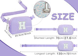 COSHAYSOO Purple Belt Bag Crossbody Initial Fanny Waist Pack Small Cross Body Purse for Teen Flower Girl Bridesmaid Maid of Honor Personalized Birthday Christmas Gifts for Wedding from Bride Letter H