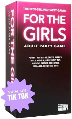 For The Girls Card Game by Relatable, The Viral Girls Night Adult Party Game, Great for Bachelorette Party Games, Girls Weekends and Fun Girls Trips, Includes a die, and 400 Cards Across 5 Categories