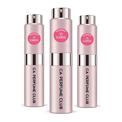 CA Perfume Impression of Jean P. Guiltier So Scandal For Women Replica Version Fragrance Dupes Concentrated Long Lasting Eau de Parfum Spray Refillable Atomizer Bottle 0.27 Fl Oz-X3