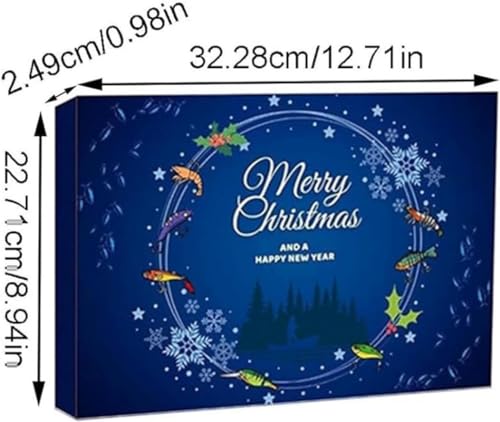 Fishing Tackle Christmas Advent Calendar 2024, Fishing Lures Set, Fishing Lure Advent Calendar, Fish Bait Christmas Calendar for 24 Days Surprise Gift for Christmas, Husband, Friend (24 Days-A)