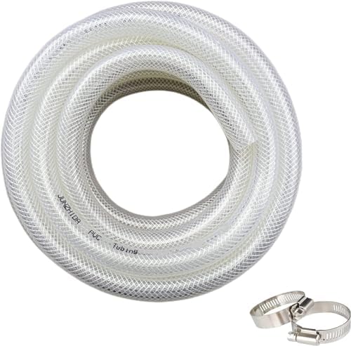 5/16" ID x 17/32" OD - 25 Ft High Pressure Braided Clear PVC Vinyl Tubing Flexible Vinyl Tube, Heavy Duty Reinforced Vinyl Hose Tubing, BPA Free and Non Toxic