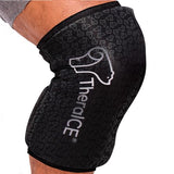 TheraICE Knee Ice Pack Wrap PRO Compression Sleeve, Reusable Gel Cold Packs Brace also for Elbow, Ankle & Calf - Flexible Cold Wrap Recovery, FocusZone Technology for Extra Cooling & Pressure (L)