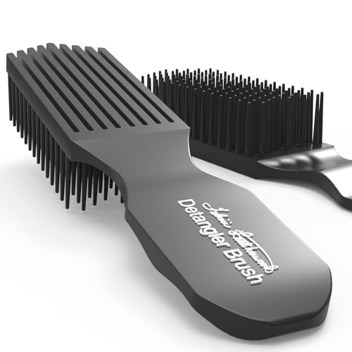 Black Detangler Brush by Felicia Leatherwood - For Kinky, Curly, Wavy 4c or Straight Hair - Tame Your Tangles Smooth Your Coils - Pain Free for All Ages
