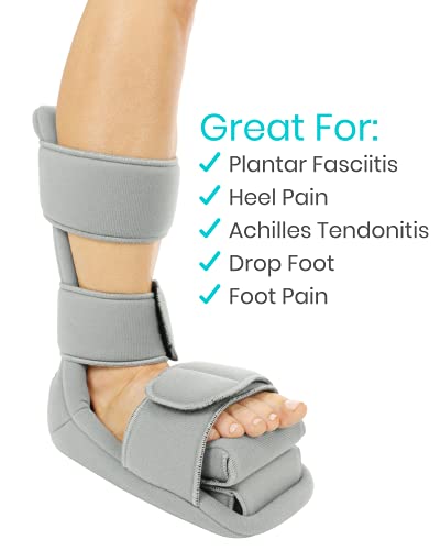 Vive Plantar Fasciitis Night Splint Plus Trigger Point Stretch Wedges - Soft Leg Brace Support, Orthopedic Sleeping Immobilizer Stretch Boot (Small: Men's: Up to 5, Women's: Up to 6.5)