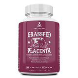 Ancestral Supplements Grass Fed Placenta Supplement with Liver, Contains Postpartum Vitamins for Women Breastfeeding, Promotes Menopause Relief, Stem Cells Support Skin Elasticity, 180 Capsules