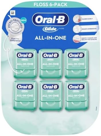 Oral-B Glide Mint All-in-One Dental Floss, 48 Yards Each (Pack of 6)