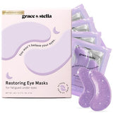 grace & stella Purple Under Eye Masks With Retinol - Restoring Under Eye Patches for Puffy Eyes and Dark Circles - Gel Eye Mask Under Eye Patches - Vegan, Cruelty-Free, 24 Pairs