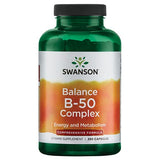 Swanson B-50 B-Complex - High-Potency B Vitamin Complex for Immune, Heart, and Nervous System Support - 250 Capsules