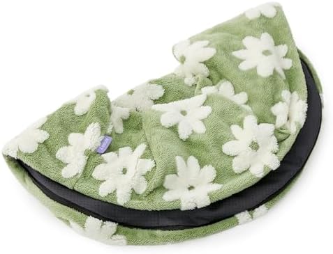 Lesure Donut Dog Bed Cover Small Washable Replacement Cover Jacquard Shaggy Plush for Cute Pet Cat Mat 23x23x8 Inches, Swamp Green