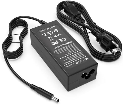 65W AC Adapter for Dell Latitude 3540 3440 3420 3520 3430 3320 3340 Business Laptop Charger 4.5mm tip with 1 Meter US Power Supply Cord