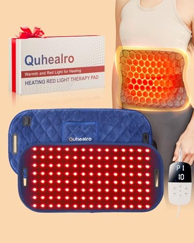 Red Light Therapy for Body, Heating Pad Belt, 660nm & 850nm Red Light Near Infrared Heated Therapy Wrap for Lower Back Legs Arms, Mothers Day Gifts, Birthday Gifts for Women Men Mom