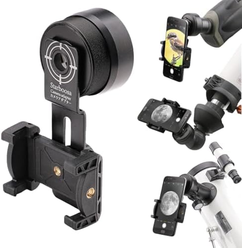 Smartphone Photo Adapter for Scopes – Capture Photos & Videos with Telescopes, Monoculars, Binoculars, and Spotting Scopes – Lightweight Aluminum Design