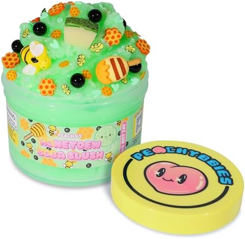 Peachybbies Honeydew Boba Slush Slime, Made in USA Premium Slime, 100% Authentic Peachybbies, 7 oz. ICEE, Scented Slime from The Original Peachybbies Slime Shop, ASMR, Gifts for Kids, Fidget Toys