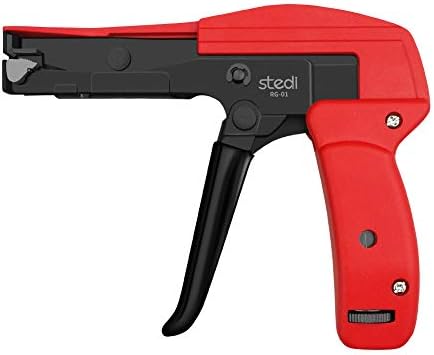 stedi Cable Tie Gun, Ergonomic Hand Operated Zip Tie Gun [Premium], Sharp and Wear Resistant, Cable Wire Fastening and Cut-Off Tie Tool, Special for Cut Plastic Nylon Ties, Red, 6.3 Inches Length