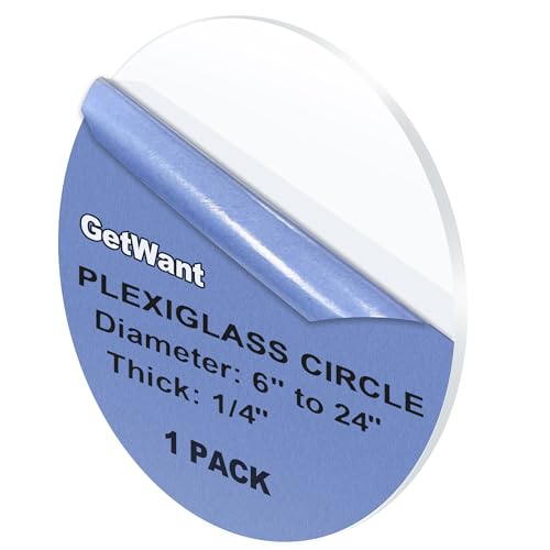 1/4" Thick Clear Round Plexiglass Sheet 16" Diameter Acrylic Board for Signs, Table Tops, Skylight, Windows Glass Alternative, Backdrops, DIY Crafts, Light Project - Best Round Acrylic Blanks