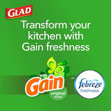 Glad Trash Bags, OdorShield Small Garbage Bags, Gain Original & Febreze, 4 Gal, 26 Count (Pack of 6)