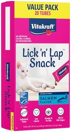 Lick 'n' Lap Snack with Salmon Cat Treat, Value-Pack 20pk