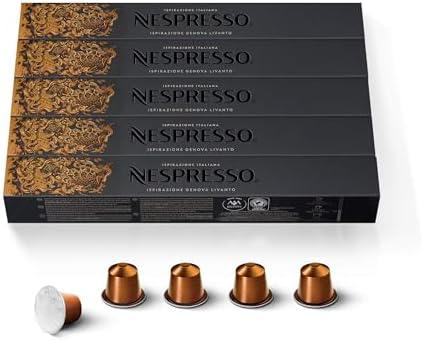 Nespresso Capsules Original Line, Livanto, Medium Roast Espresso Coffee, 50 Count Coffee Pods