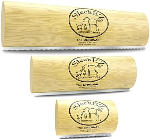 SleekEZ Dog Brush, Cat Brush, & Horse Brush | Undercoat Brush for Short, Medium, and Long Hair | Pet Hair Removal Tool | Pet Hair Remover | Painlessly Remove 95% of Loose Hair, Fur & Dirt | (3-Pack)