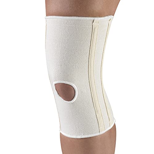 Champion Knee Brace Flexible Stays Knit Elastic, White, Small