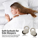 Smallest Invisible Sleep Earbuds Comfortable Noise Blocking Wireless Headphones for Sleeping Bluetooth Flat Ear Buds for Side Sleepers,Tiny Hidden Sleepbuds for Work Sports Ivory