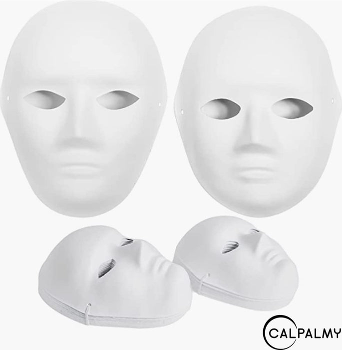 CALPALMY 30 Pack Paper Mache Masks - 2 Sizes for Artistic Projects, Theater, Halloween, Masquerade Parties, Classroom Art
