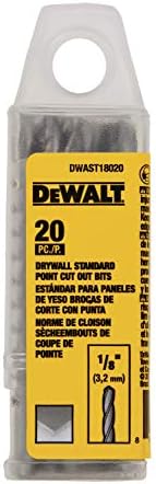 DEWALT DWAST18020 1/8IN DRYWALL STANDARD CUT OUT BIT 20 Pack