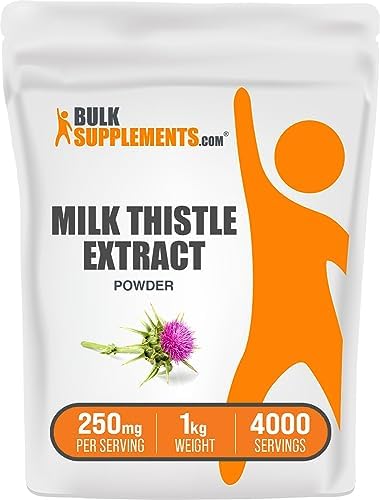 BulkSupplements.com Milk Thistle Extract Powder - Liver Support Supplement - Silymarin Milk Thistle - Milk Thistle for Dogs - Liver Cleanse - Fatty Liver Supplements (1 Kilogram - 2.2 lbs)