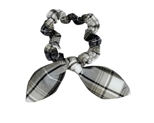 Back to School/Uniform Plaid Scrunchie bunny ear Bowknot/School Uniform Plaid/Ponytail Bow Scrunchie/Plaid Accessories (Plaid KN)