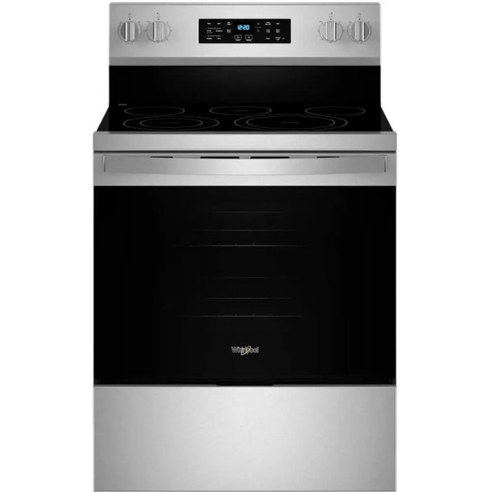 Whirlpool 30 in. 5 Element Freestanding Electric Range in Fingerprint Resistant Stainless Steel with Air Cooking Technology