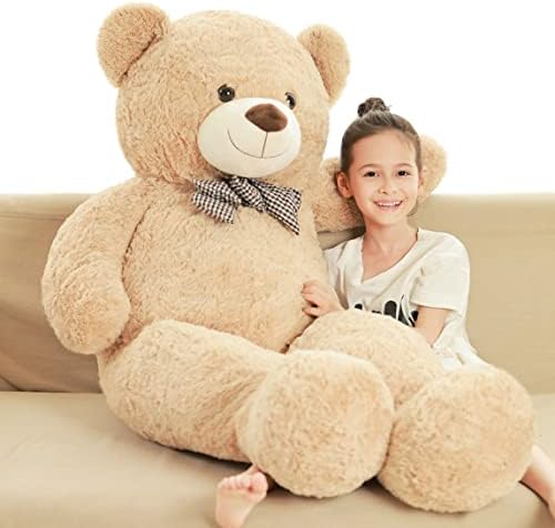 Poutmac 47 inch Giant Teddy Bear Stuffed Animal Brown Big Plush Teddy Bear Valentine's Gift for Girlfriend Soft Stuffed Bear Animals for Christmas,Birthday,Mother's Day