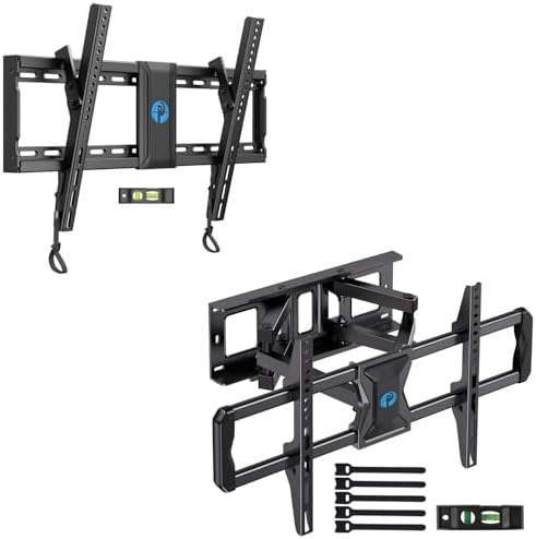 Pipishell Tilting TV Wall Mount - Adjustable for 37-82 inch TVs up to 132 lbs & PILF8 Full-Motion TV Wall Mount for Most 37–75 Inch TVs
