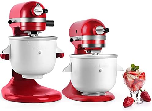 Ice Cream Maker Attachment for Kitchenaid Stand Mixer,2-Quart Frozen Yogurt - Ice Cream & Sorbet Gelato Maker,Fits 4.5 qt and Larger Mixers(Not Fit Artisan Mini 3.5Qt Mixer)