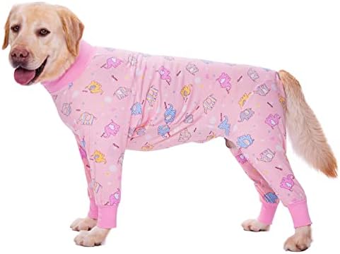 Yeapeeto Dog Recovery Suit After Surgery Soft Long Sleeve Dog Neuter Shirt Cone Alternatives, Prevent Licking Dog Surgical Onesies for Large Medium Dog Shedding Suit(Elephant,5XL)