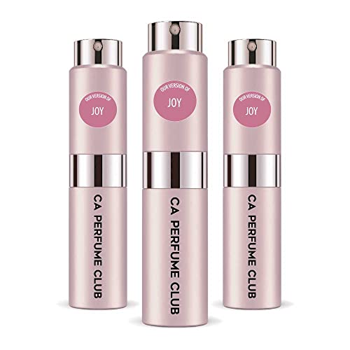 CA Perfume Impression of Christian D. Joy For Women Replica Version Fragrance Dupes Concentrated Long Lasting Eau de Parfum Spray Refillable Atomizer Bottle 0.27 Fl Oz-X3