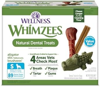 Whimzees Wellness Value Box Dog Dental Treats, Natural Chews, Small Size, (89 Count)