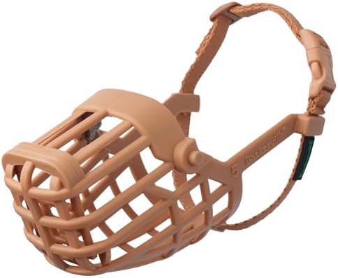 Baskerville Classic Basket Muzzle - Dog can Pant and Drink, Prevents Biting and Food Waste Scavenging, Strong TPR, Ideal for Longer Nosed Dogs, Breathable Dog Training Muzzle for Small Dogs (Size 2)