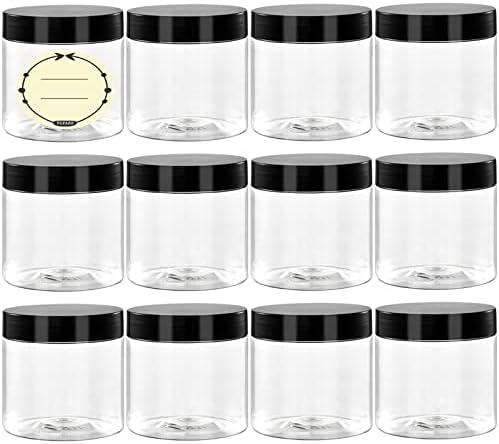 36 Pack 4 Oz Plastic Container Jars with Lids and Labels BPA Free, TUZAZO Empty Round Clear Cosmetic Containers Plastic Slime Jars for Lotion, Cream, Ointments, Body Butter, Travel Storage (36)