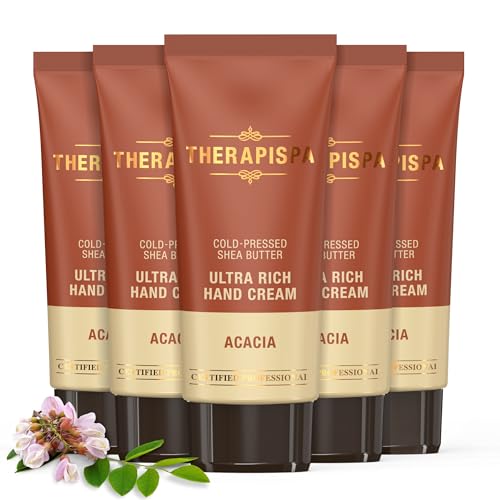 Ultra Rich Hand Cream – Intensive Hydration & Repair for Dry, Chapped Hands | Enriched with Shea Butter, Ceramides, Niacinamide (B3) & Panthenol (B5) (Acacia, 1.7 fl oz, Pack of 5)