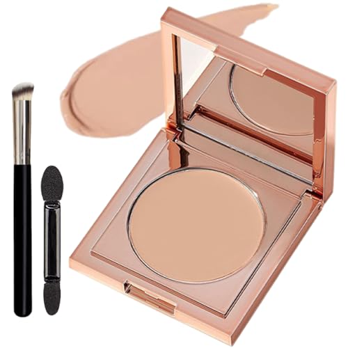Colored Clay CC Undereye Corrector, Colored Clay Undereye Corrector, Color Clay Undereye Corrector, Under Eye Color Corrector for Dark Circles, CC Undereye Concealer with Brush (LIGHT-MEDIUM PEACH)