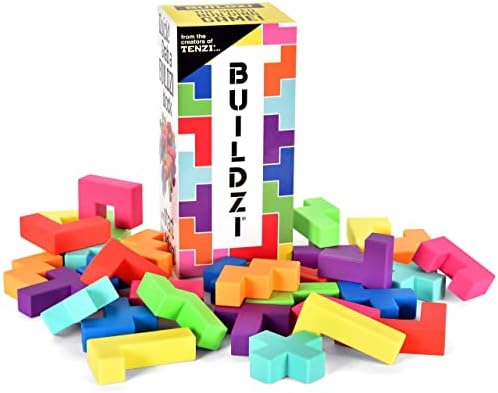 TENZI BUILDZI The Fast Stacking Building Block Game for The Whole Family - 2 to 4 Players Ages 6 to 96 - Plus Fun Party Games for up to 8 Players - Perfect Kids Game for Game Night