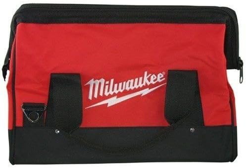 Milwaukee 17 Inch Heavy Duty Canvas Tool Bag with 6 Interior Pockets, Reinforced Bottom, and Strap Ring (Shoulder Strap Not Included)