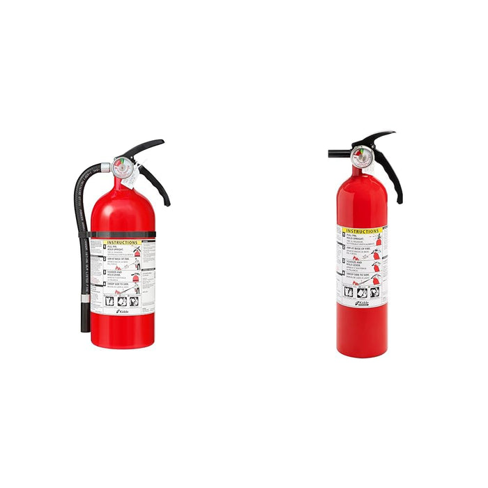 Kidde Fire Extinguisher for Home & Office Use, 2-A:10-B:C, 7.13 Lbs., Hose & Wall Mount (Included) & Fire Extinguisher for Home, 1-A:10-B:C, Dry Chemical Extinguisher, Red, Mounting Bracket Included