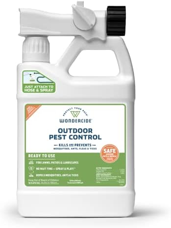 Wondercide - Outdoor Pest Control Spray with Natural Essential Oils - Mosquito, Ant, Insect Repellent, Treatment, Killer - Safe Around Pets Kids 32 oz