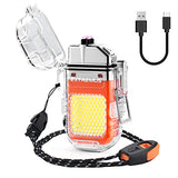 Extremus Blaze 360 Rechargeable Electric Lighters, Dual Arc Lighter, Windproof Plasma Lighter, Waterproof Lighter, Flameless Lighter with Whistle Lanyard for Camping (Orange Flash)