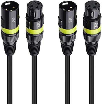Cable Matters 2-Pack 22AWG Stage Light DMX Cable 3 ft / 0.9m with 3-Pin XLR Connector