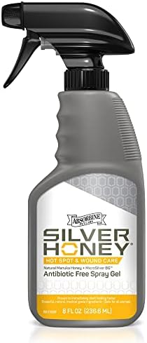 Absorbine Silver Honey Hot Spot & Wound Care Spray Gel 8oz Bottle, Manuka Honey & MicroSilver BG, Medicated for Dogs, Cats, Small Animals