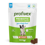 Vetnique Labs Profivex Probiotics for Dogs All Natural Dog Chews & Powder for Digestive Health Probiotic Supplements for Dogs 5 Strains of Probiotics & Prebiotics (Soft Chews, 30ct)